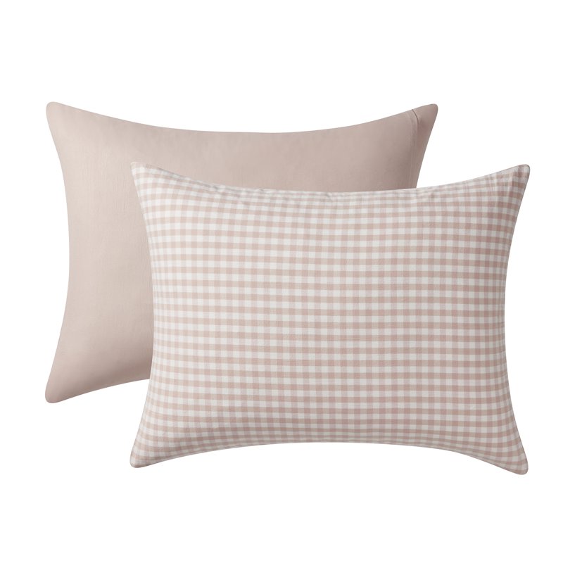 My Texas House Collins 3-Piece Taupe Gingham Cotton Comforter Set - King