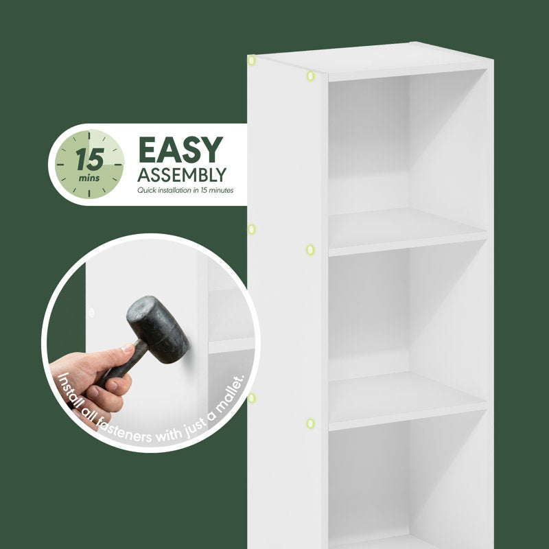 3-Tier Open Bookshelf - Tool-Free Assembly, Modern Design