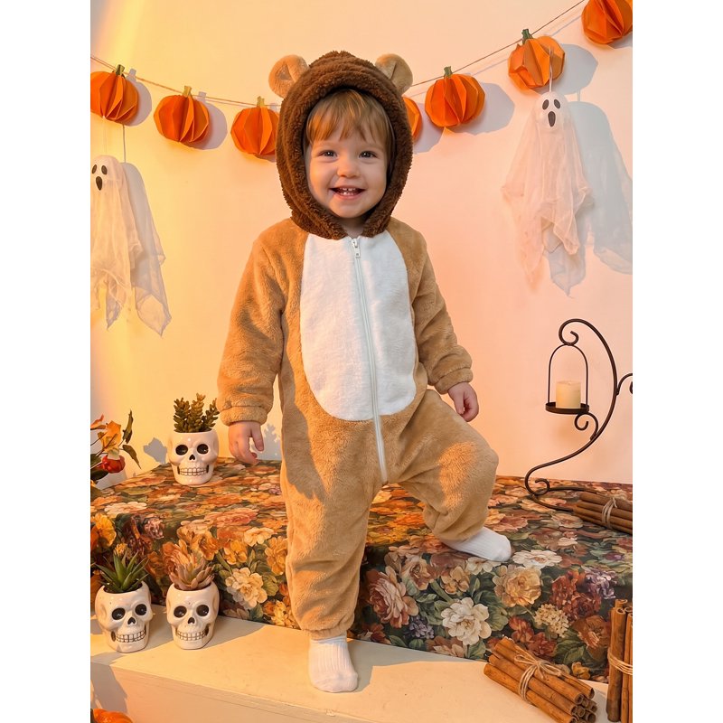 Toddler Baby Lion Costume Cosplay Jumpsuit for 3-4 Years - Khaki