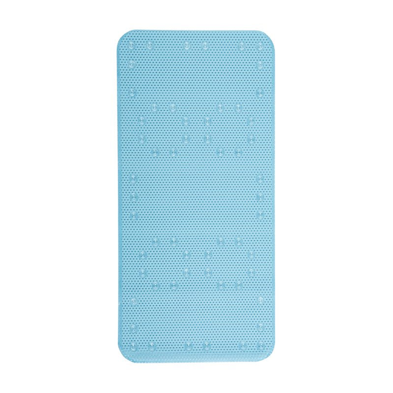 Aqua Blue Cushioned Foam Bathtub Mat with Suction Cups - 17 x 36 Inches - Mainstays