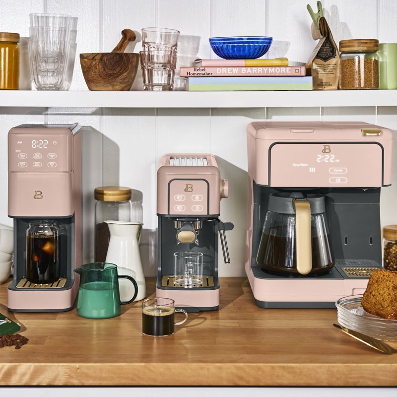 12-Cup Programmable Drip & Single-Serve Coffee Maker - Rose