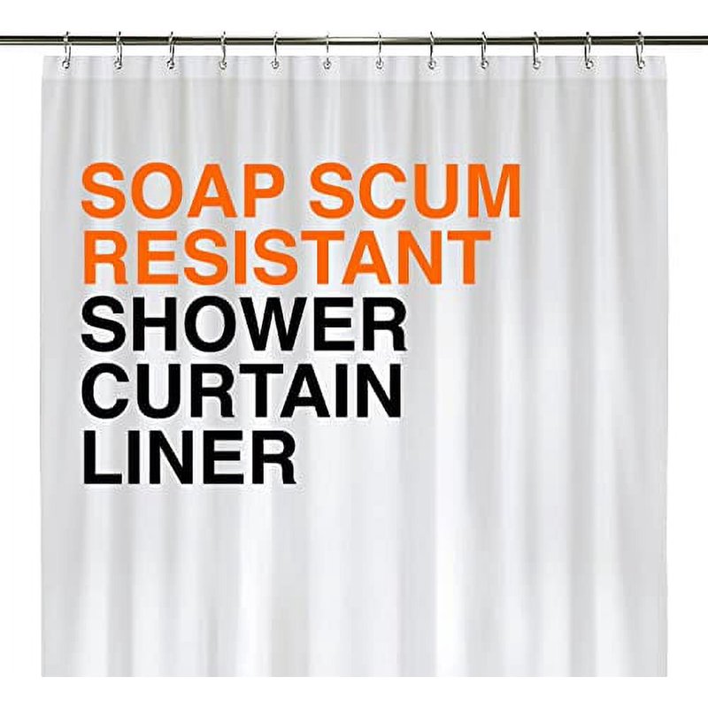 Heavy Duty Waterproof Shower Curtain Liner 72x72 Inches - 5 Pack, White