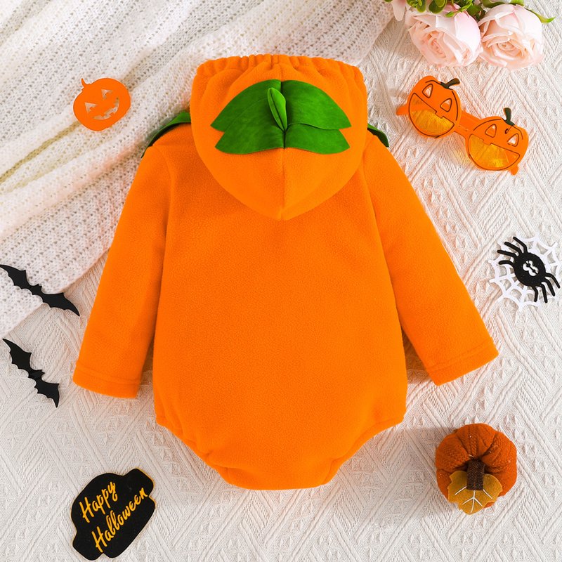 Baby Halloween Pumpkin Costume Romper - 3-6 Months Unisex Toddler Jumpsuit