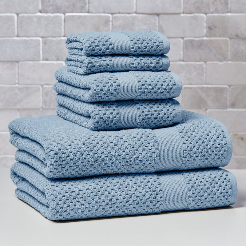 Better Homes & Gardens Blue Silver Soft Cotton Popcorn Textured Bath Towel