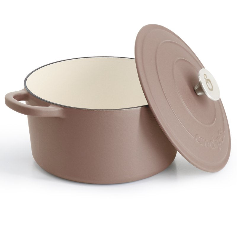 7 Quart Enameled Cast Iron Dutch Oven - Matte Dusty Pink