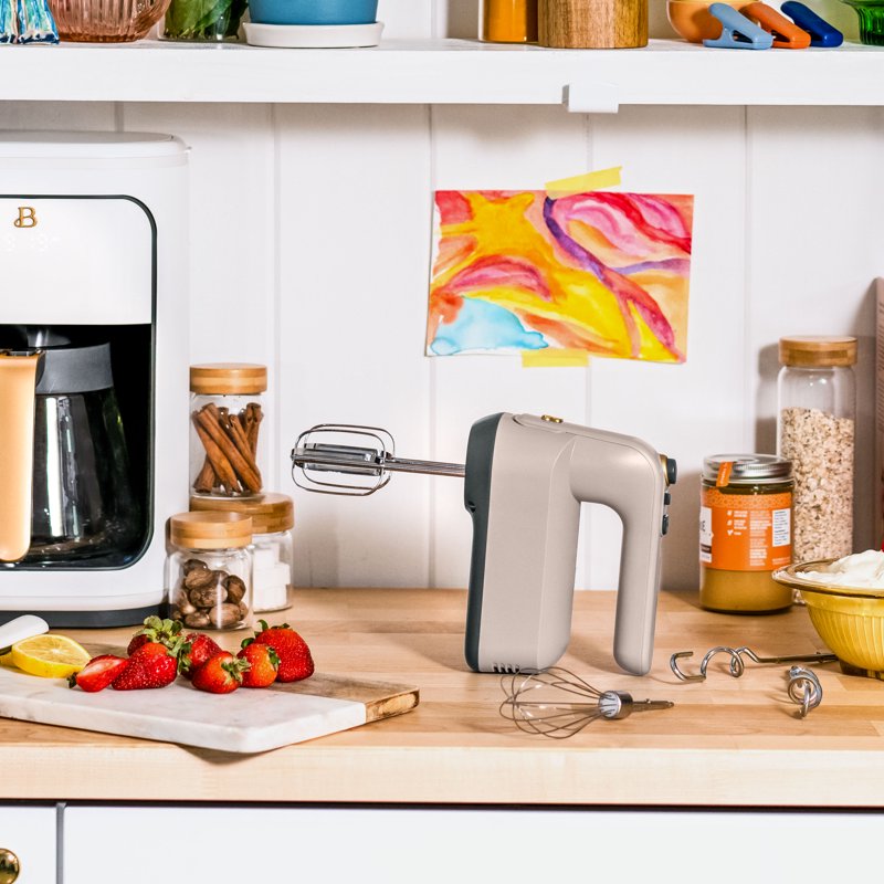 6-Speed Electric Hand Mixer - Porcini Taupe