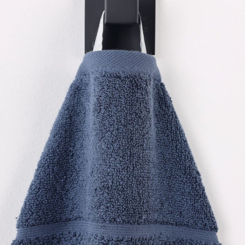 Navy Blue Face Towels Set of 12 - Soft, Absorbent Cotton & Viscose Washcloths - Spa-Like Comfort