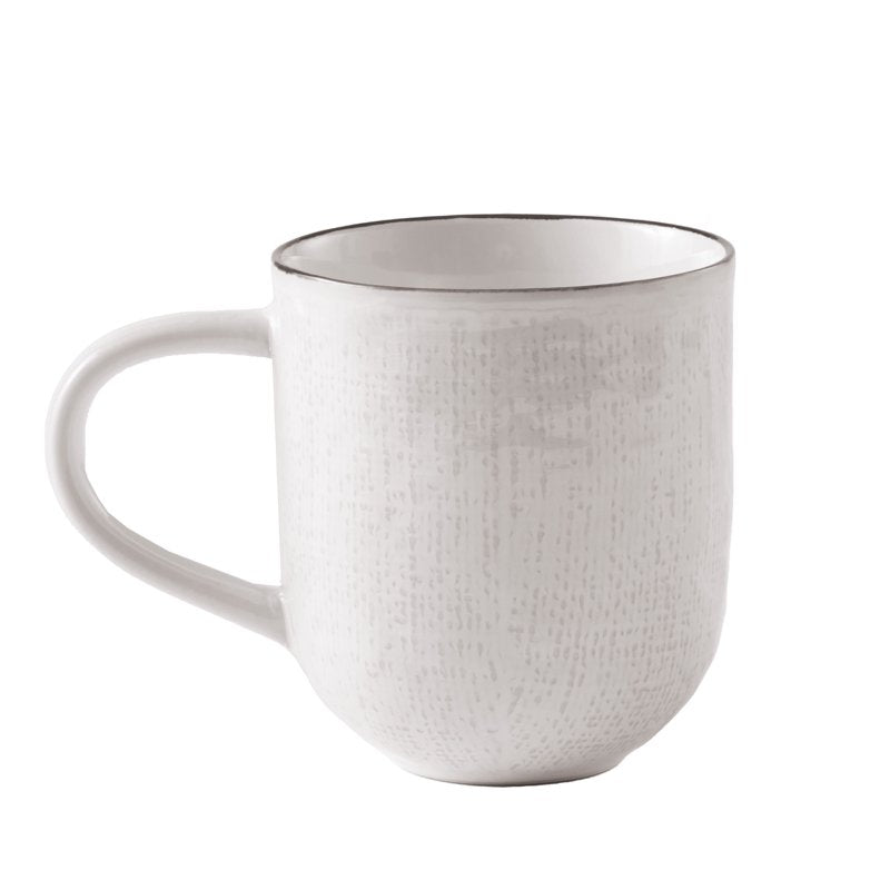 Cream Stoneware Mug - 4 Pack, Durable & Microwave Safe