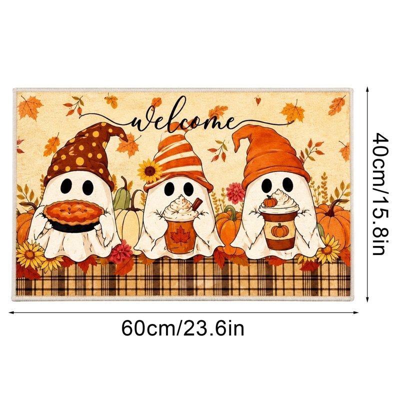 Halloween Doormat 15.7x23.6in Spooky Welcome Ghost Entry Floor Mat - Variation 42