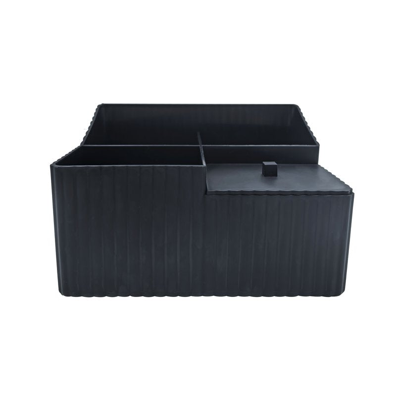 Bathroom Vanity Organizer with 4 Compartments - Black, Space-Saving Storage