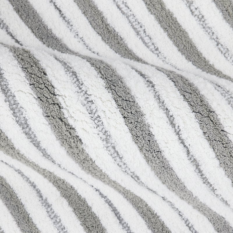 Better Homes & Gardens Soft Tufted Stripe Bath Rug - Gray Flannel & Arctic White, 20 x 34 Inches