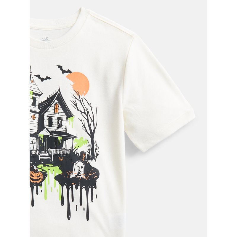 Halloween Boys Graphic T-Shirt with Short Sleeves - Old Ivory 6-7 from Way to Celebrate