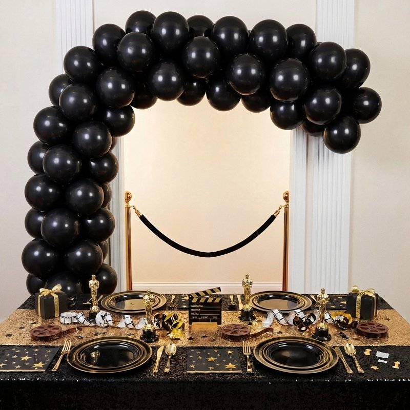 12-Inch Black Latex Balloons - 15 Pack for Party Decorations - Variation 6