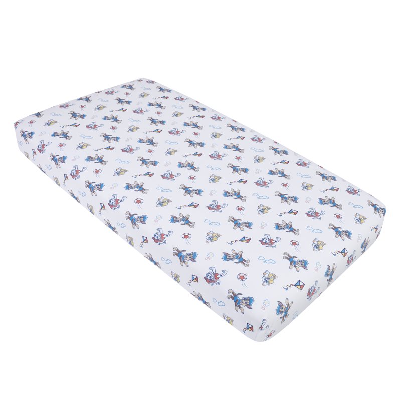 Paw Patrol Toddler Bedding Set - Pups at Play, Reversible Comforter & Pillowcase, Fits Standard Toddler Bed, Blue