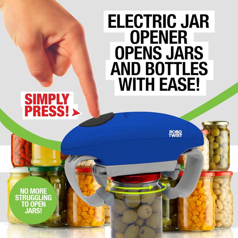 Automatic Jar Opener - Electric Handsfree Jar Opener - Blue