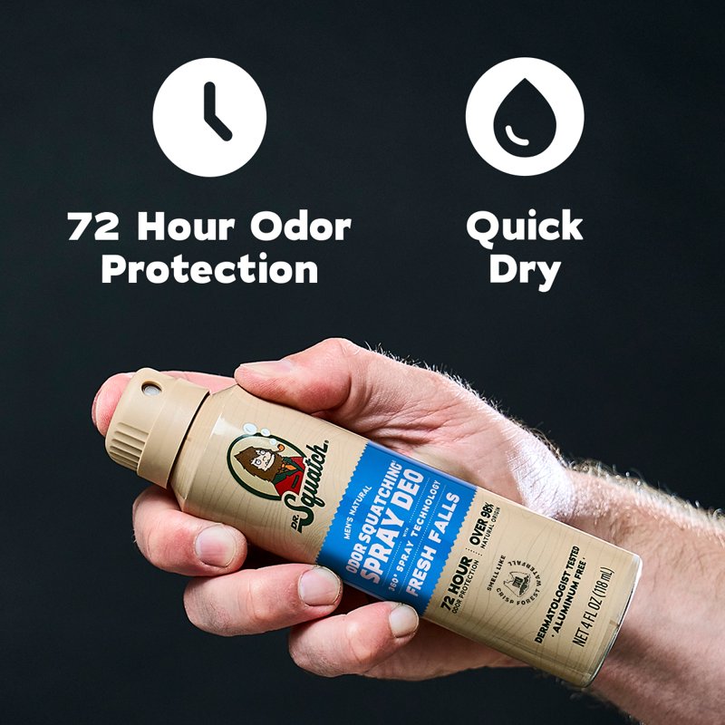 Natural Aluminum-Free Spray Deodorant for Men - Fresh Falls, 4 fl oz