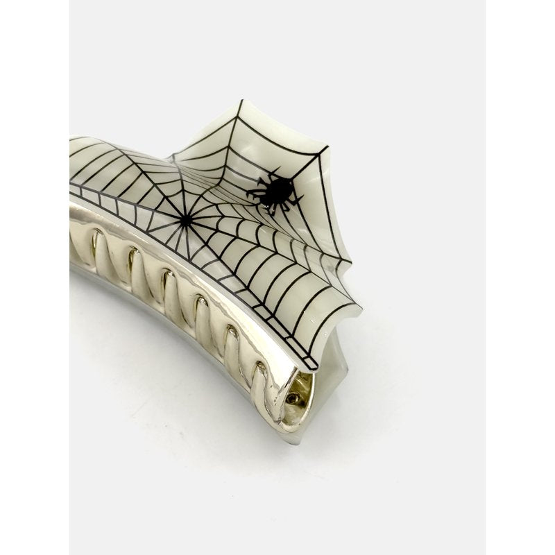 Spider Web Acrylic Hair Claw - Halloween Hair Accessory for Women