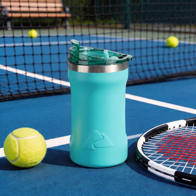 16oz Stainless Steel Can Tumbler with Ceramic Lining & 2-in-1 Lid - Teal