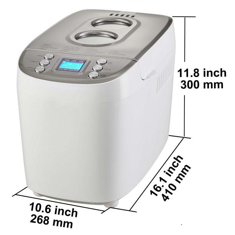 15-in-1 Automatic Bread Maker, 3LB Programmable Bread Machine with Nonstick Pan
