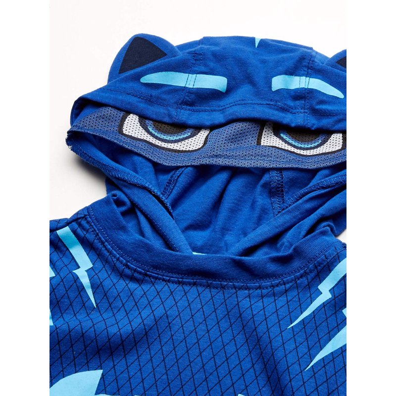 PJ Masks Boys Costume Hoodie with Mesh Mask - Blue Short Sleeve 5-6 Variation of THIS listing