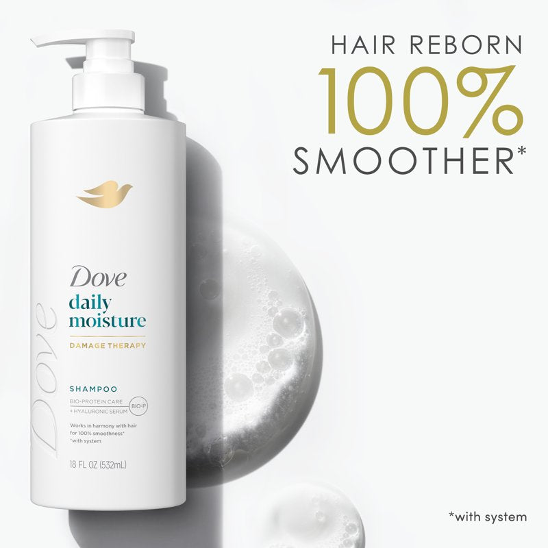Dove Daily Moisture Shampoo for Dry Hair with Hyaluronic Serum - 18 Fl Oz