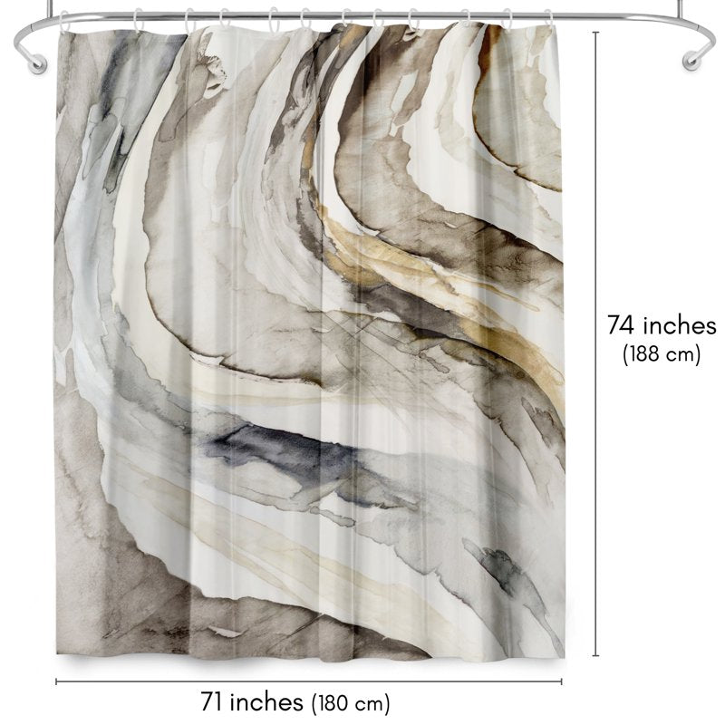 Americanflat 71x74 Inch Shower Curtain Gulf Abstract Bathroom Decor