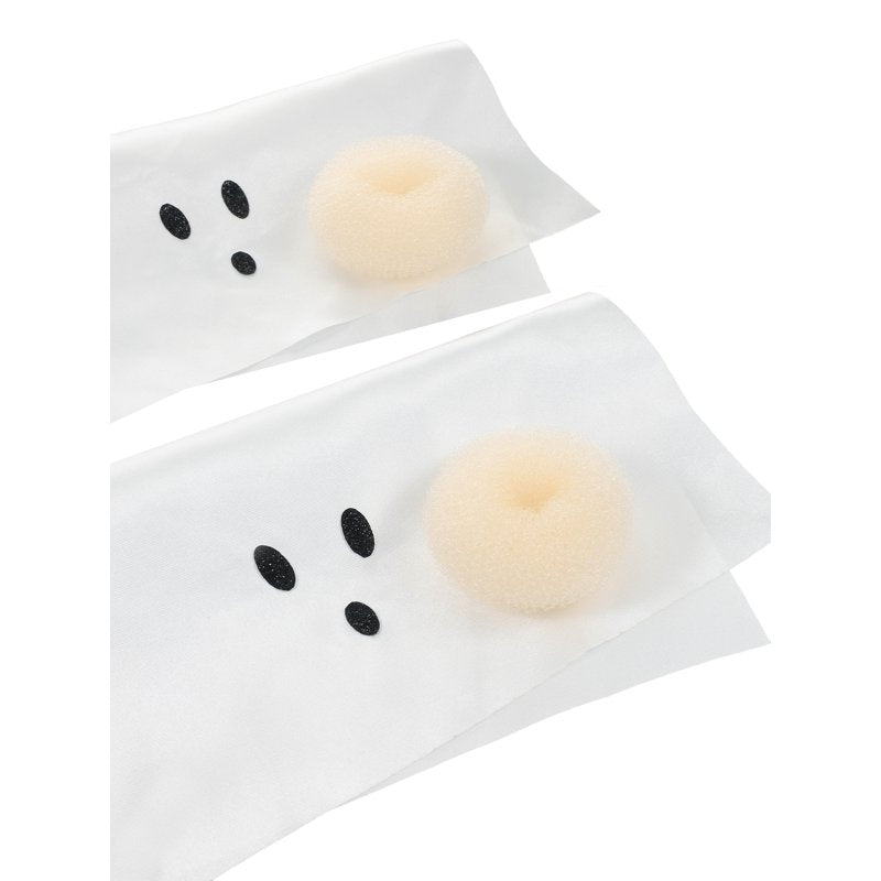 Ghost Halloween Hair Buns Kit - DIY Spooky Hair Accessories for Costumes & Parties