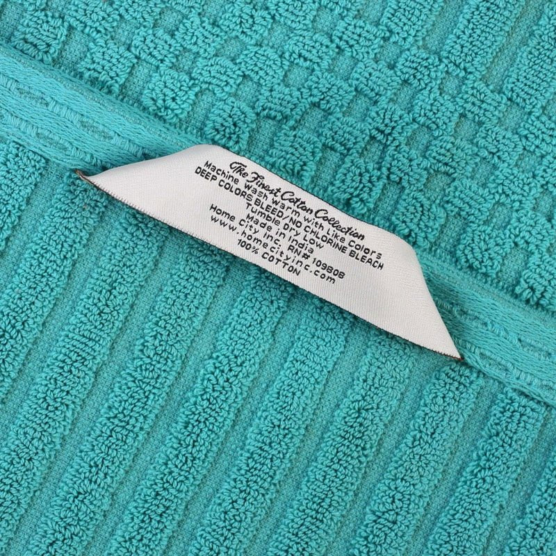 Turquoise Face Towel 12-Pack - Ribbed Cotton Washcloths for Bath & Skincare - Superior Soho Set