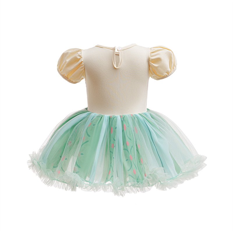 Baby Girl Princess Dress with Headband Set - Black Beige Stitching 12-18 Months