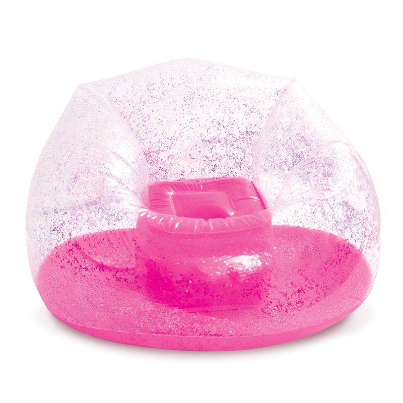 Pink Glitter Confetti Inflatable Chair - Portable & Comfy for Kids