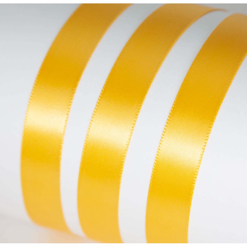 Mustard Yellow Satin Ribbon 5/8 Inch Single Face Polyester, 18 Feet - Craft & Sewing