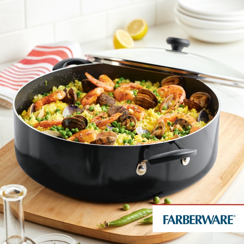 14-Inch Nonstick One-Pot Family Pan with Lid - Black
