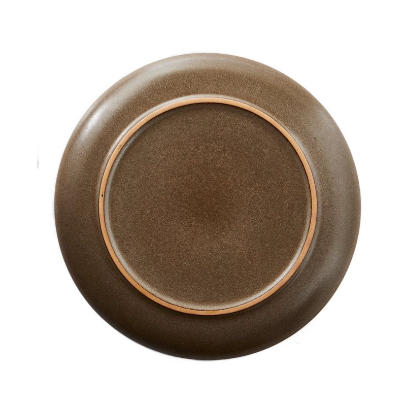 10.25-Inch Brown Stoneware Dinner Plate - Unique Reactive Glaze