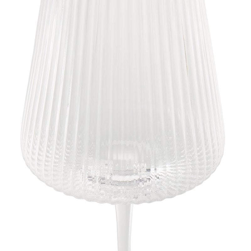 Ribbed Wine Glass - 17 oz Dishwasher Safe Drinkware