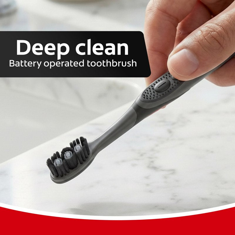 Battery Powered Electric Toothbrush Pack - Charcoal, Soft Bristles, 2 Pack