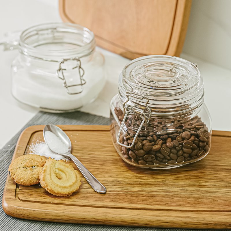 17 oz Airtight Glass Food Storage Jar with Locking Lid - 1