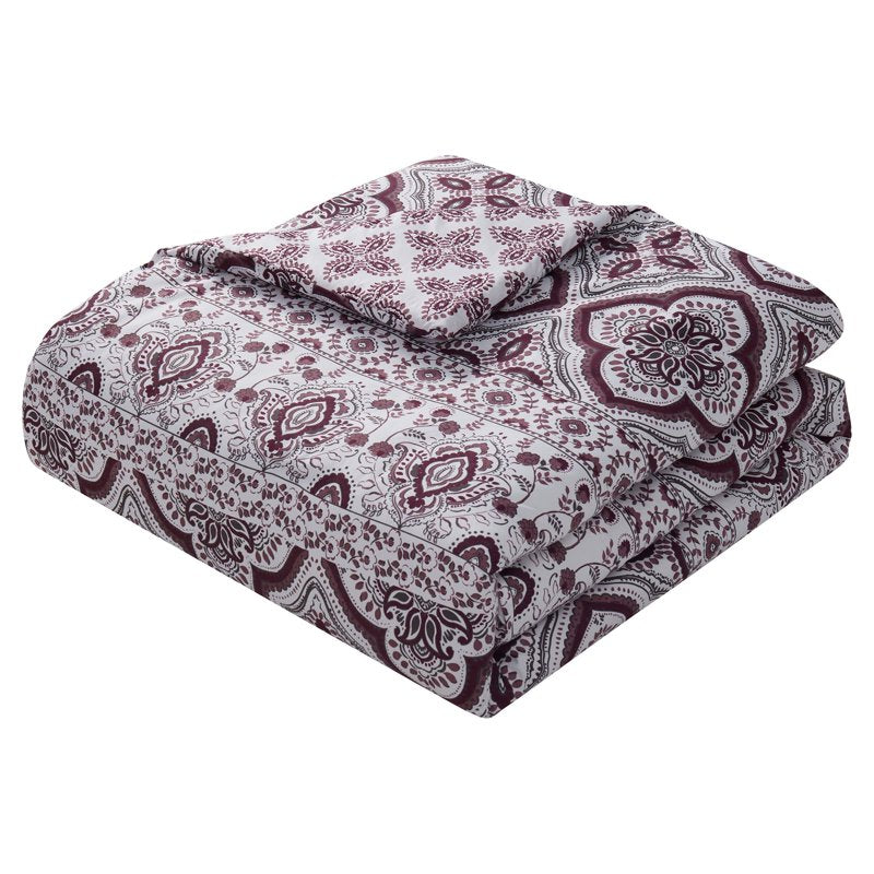 Reversible Microfiber Comforter Set - King Bedding with Shams & Decorative Pillows
