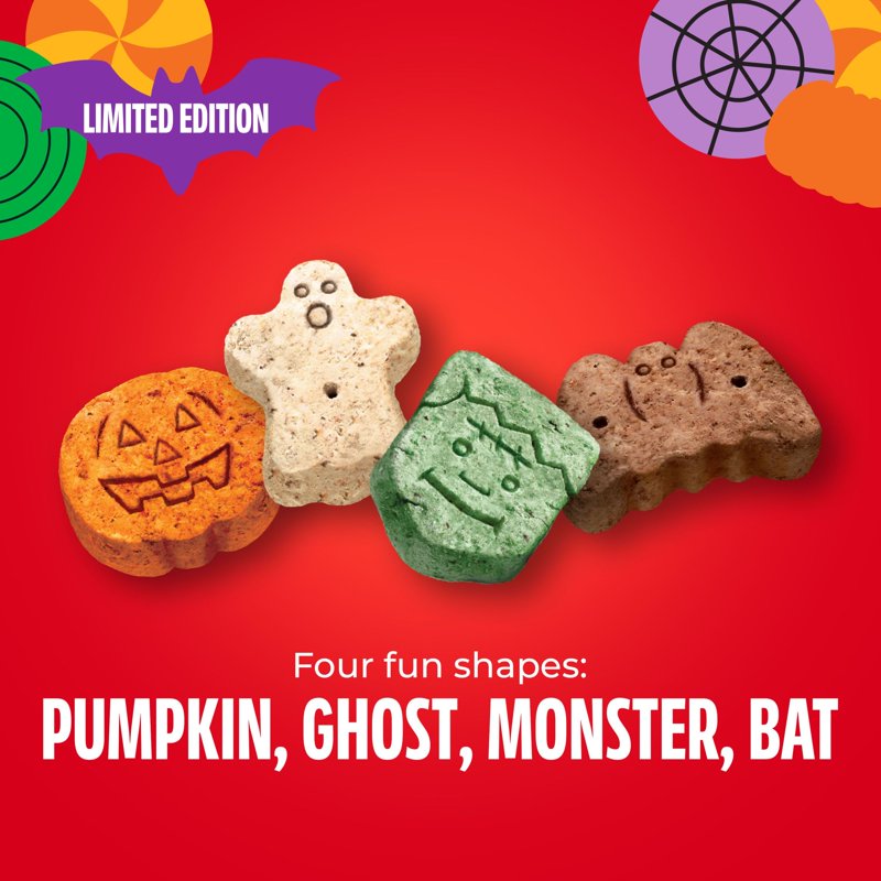Halloween Dog Treats - Spooky Biscuits with Vitamins & Tartar Control, 24 oz Pail
