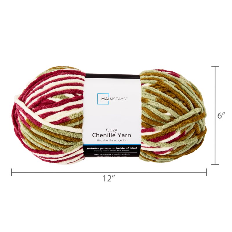 Autumn Roots Multi Chenille Yarn - Bulky 220 yd for Knitting & Crochet - Soft Polyester