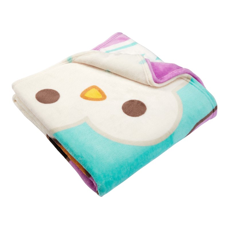 Kids Purple Print Fleece Bed Blanket for Twin and Full Size Beds - Cozy and Soft