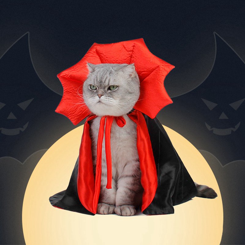 Pet Vampire Cloak Costume for Halloween Cats & Dogs - Capes & Capes