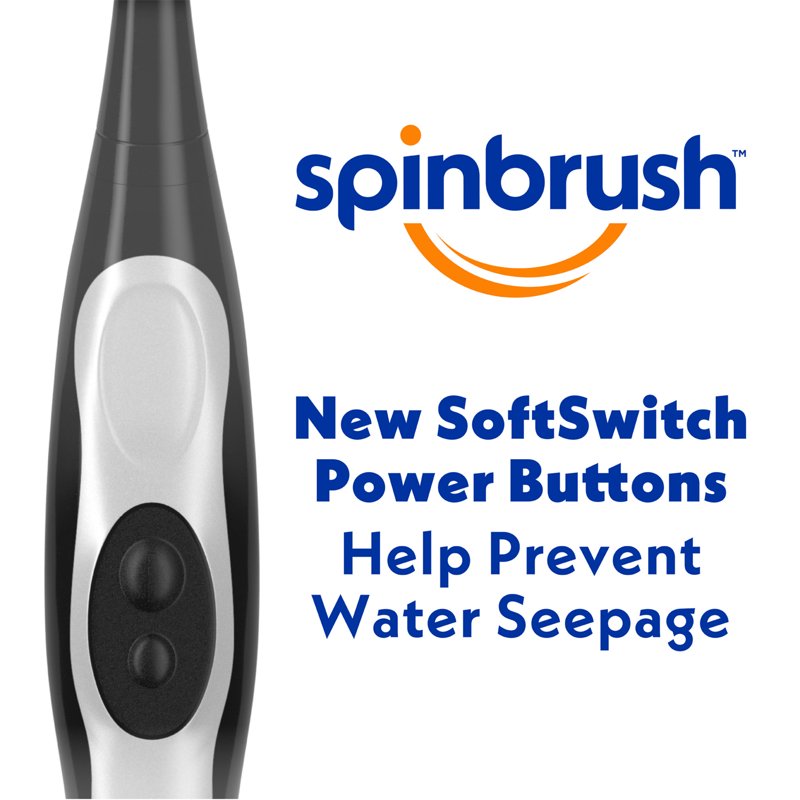 Charcoal-Infused Battery-Powered Electric Toothbrush with Soft Bristles