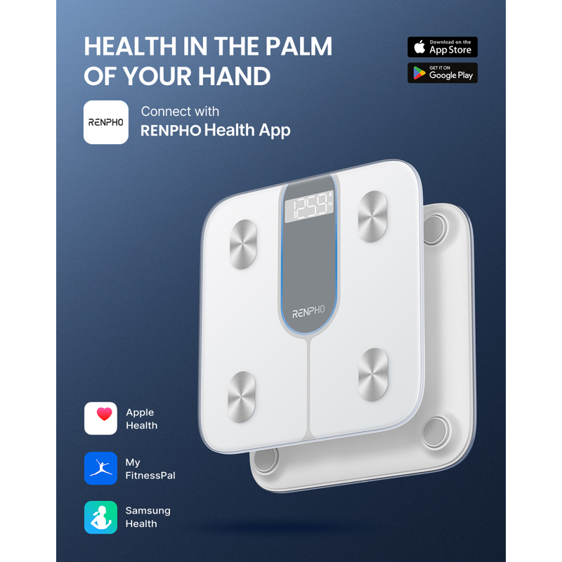 (2 Pack) Bluetooth Body Fat Scale with App - High Precision, 13 Metrics, 440lbs Capacity