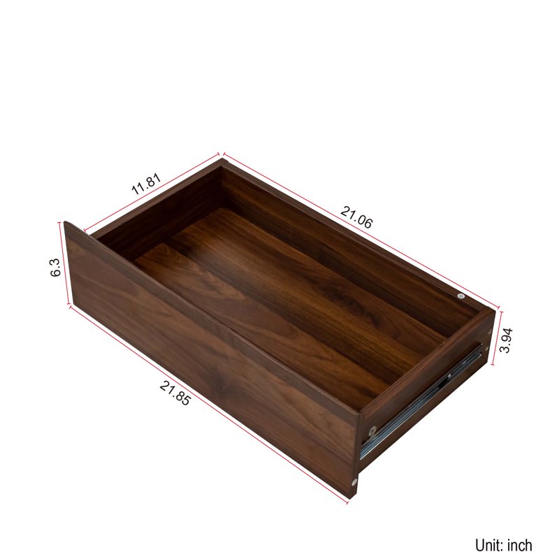 Large Kitchen Hutch Cabinet with 4 Doors & 4 Drawers - Walnut