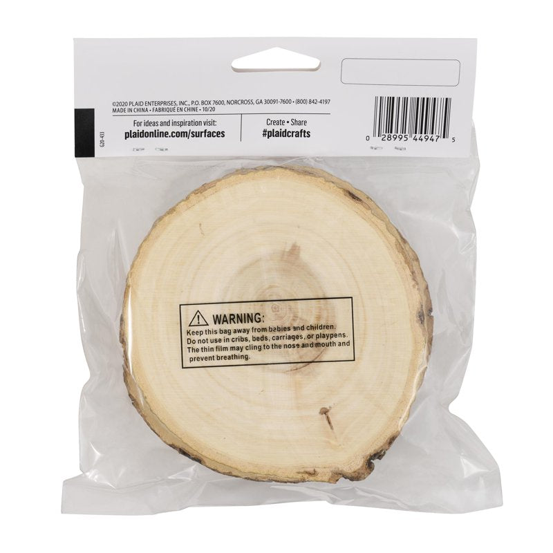 Wood Craft Rounds with Bark - 4 Inch Unfinished Wooden Discs for DIY Projects