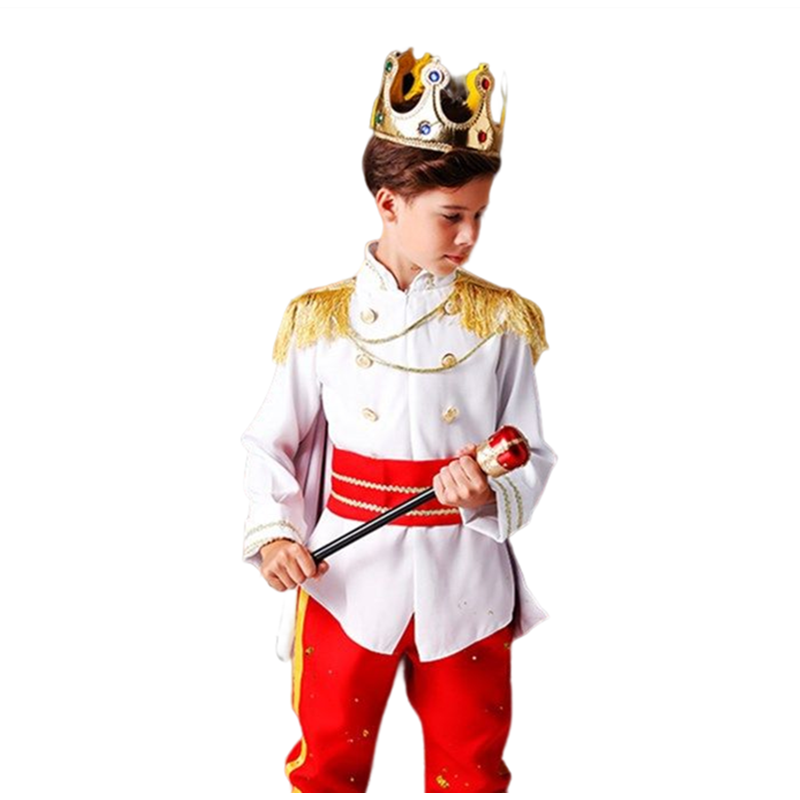 Kids Royal Prince Costume Set for Boys White 3-4 Years Halloween Cosplay