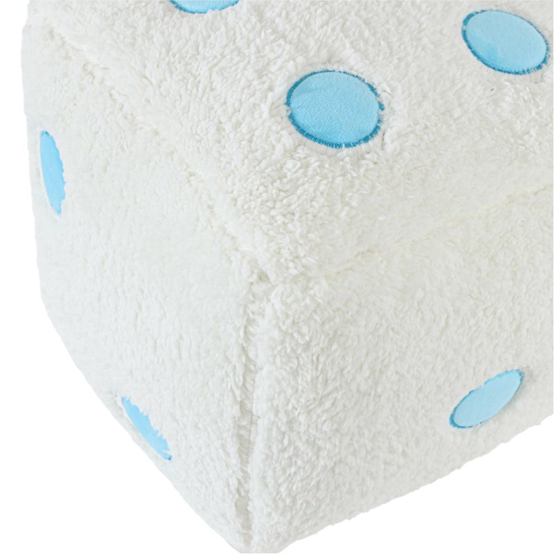 Blue & White Dice Throw Pillow - Decorative Cushion for Teen & Young Adult Rooms
