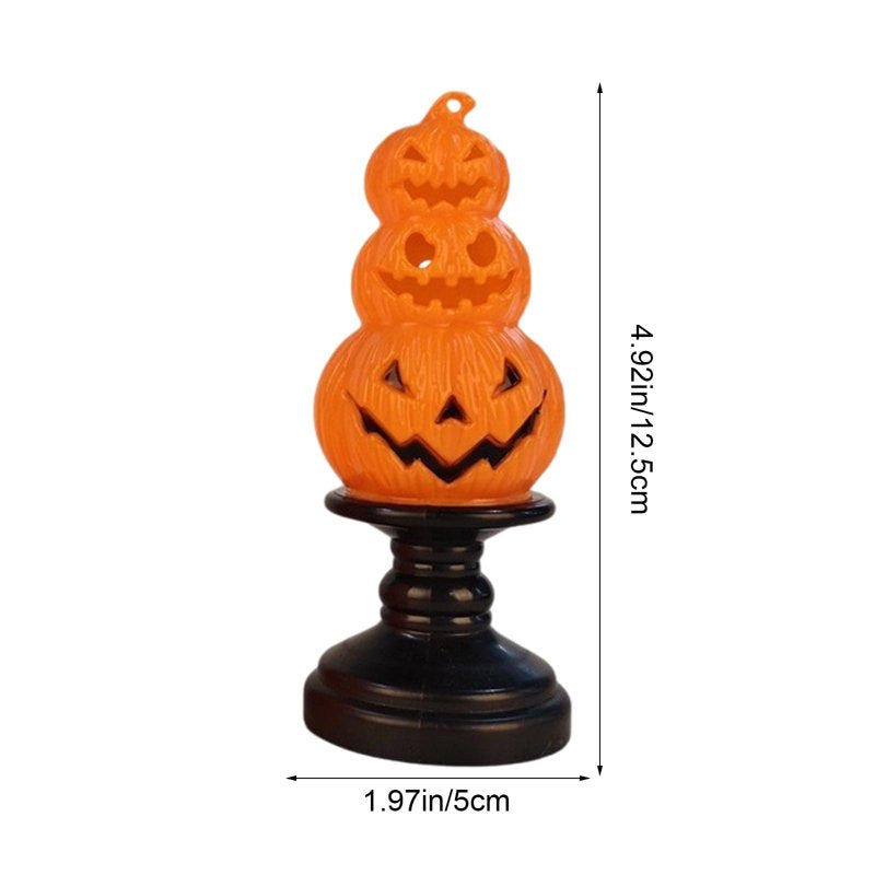 Orange Pumpkin Electronic Candle Halloween Party Light Luminous Table Decor - Safe Battery Operated