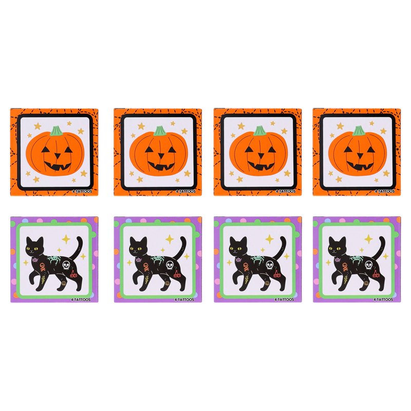 Halloween Tattoo Boxes Party Favors - 24 Sets for Trick-or-Treat & Parties