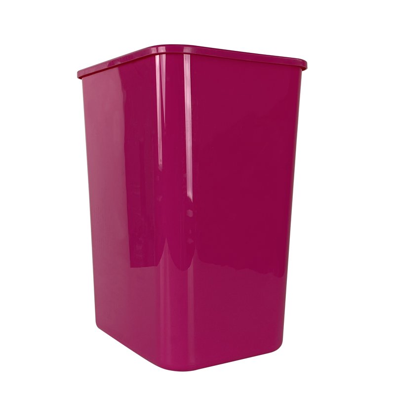 5.5 Gallon Pink Plastic Open Top Kitchen Trash Can - 6 Pack